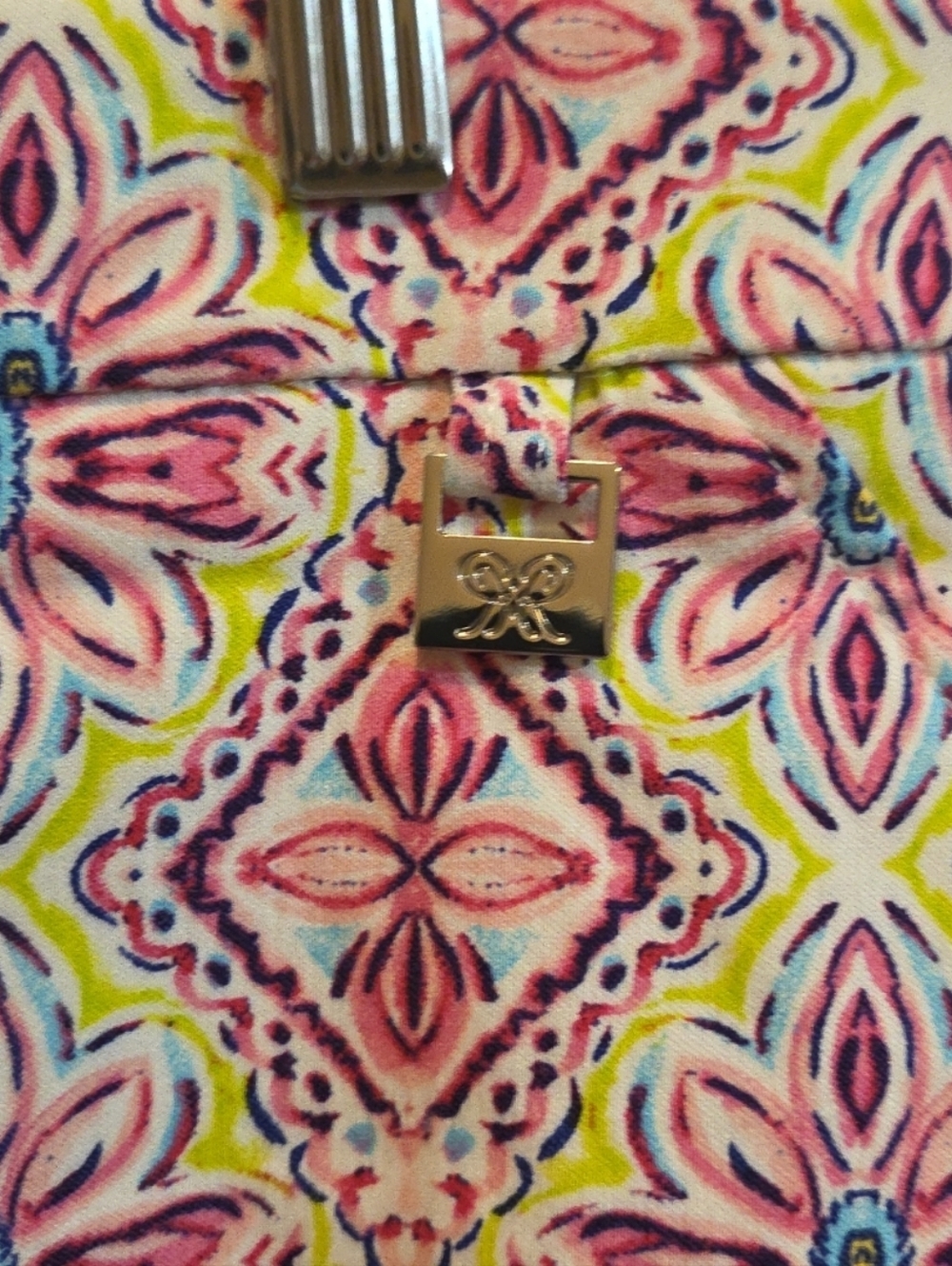 Rafaella  Activewear Skort, Size XL Goemetric Print Pink And Yellow - Picture 2 of 9